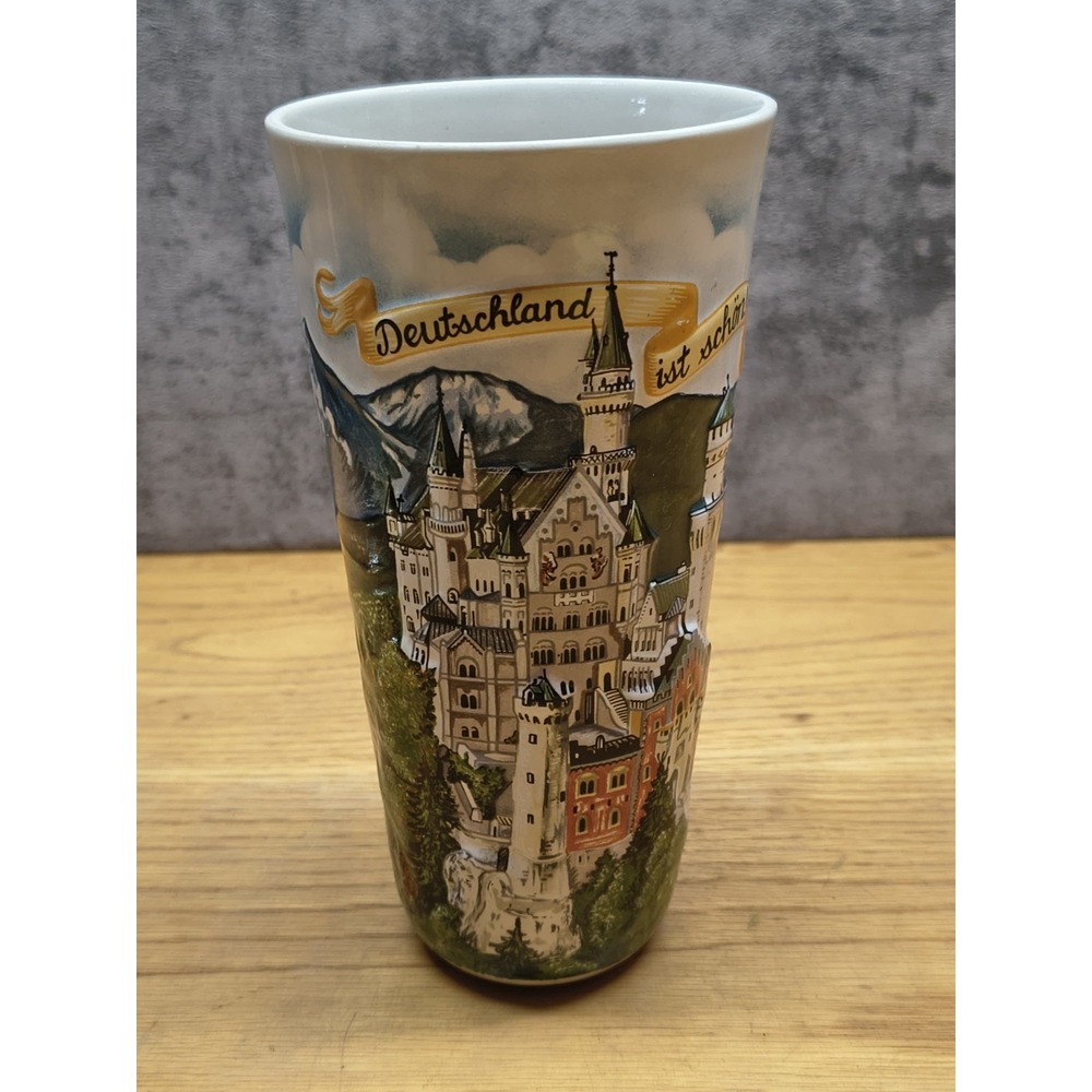 Erdinger Weissbrau Beer Ceramic Stein  .5 L Glass 3D Castle Germany